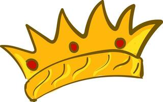 A crown with red stone, vector or color illustration.