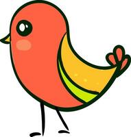 Cute bird, vector or color illustration.