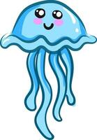 Blue Jellyfish illustration, vector or color illustration.