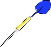 Blue and Yellow dart, vector or color illustration.