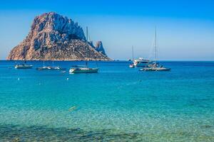 Es vedra island of Ibiza  Cala d Hort in Balearic islands photo