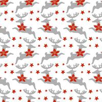 Seamless pattern with Christmas deers on a white background vector