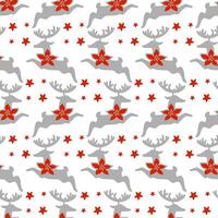 Seamless pattern with Christmas deers on a white background vector