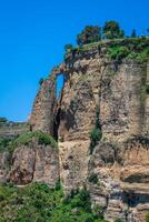 Andalusia landscape, countryside road and rock in Ronda, Spain photo