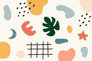 Abstract background. Hand drawn various shapes and doodle objects. Vector illustration