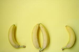 Fresh Banana on yellow background photo