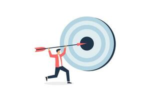 The concept of focus on the target with arrows to achieve the goal. Vector illustration
