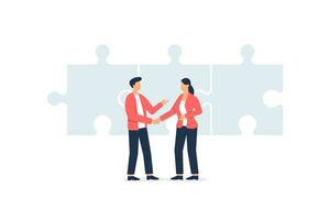 Illustration of effective co-worker cooperation to achieve goals. Vector illustration