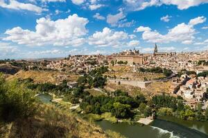 Toledo, Spain old town cityscape at the Alcazar. photo