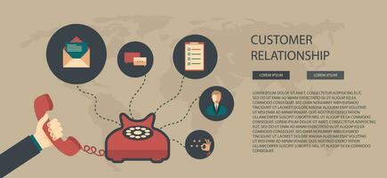 Business customer care service concept. Icons set of contact us, support, help, phone call and website click. Flat vector illustration.