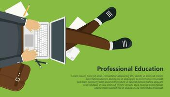 Education, training, on line tutorial, e-learning concept. Knowledge concept. Flat vector illustration