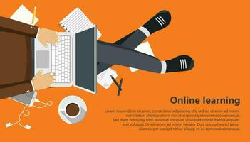 Education, training, on line tutorial, e-learning concept. Knowledge concept. Flat vector illustration