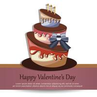 Colorful card for birthdays, Valentine's day, weddings, celebrations. Flat vector illustration