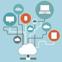 Software as a service concept. Flat vector illustration