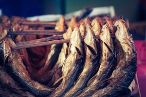 Cold smoked fish. Food Industry. photo