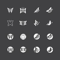 Black silhouette butterfly icon and symbol template vector