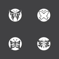 Black silhouette butterfly icon and symbol template vector