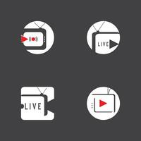 Live TV streaming logo vector template illustration