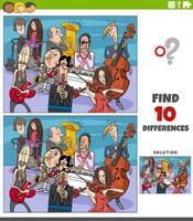 differences activity with cartoon musicians characters vector