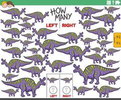 counting left and right pictures of cartoon dinosaur vector