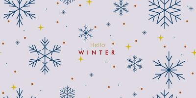 simple minimalist seamless pattern snowflake winter Christmas background vector design