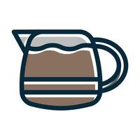 Coffee Pot Vector Thick Line Filled Dark Colors