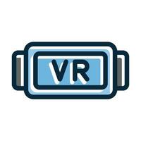Vr Glasses Vector Thick Line Filled Dark Colors