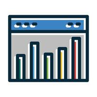 Statistics Vector Thick Line Filled Dark Colors
