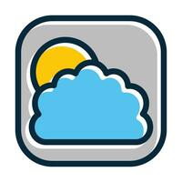 Weather App Vector Thick Line Filled Dark Colors
