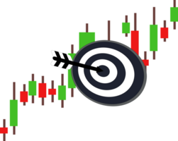 Digital Ziel im bullseye mit Bogen Pfeil auf Dartscheibe png