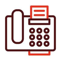 Fax Machine Thick Line Two Colors Icon Design vector