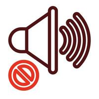No Sound Thick Line Two Colors Icon Design vector