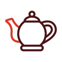 Teapot Thick Line Two Colors Icon Design vector