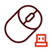 WireLess Mouse Thick Line Two Colors Icon Design vector