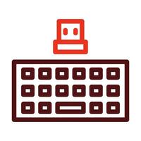 Wireless Keyboard Thick Line Two Colors Icon Design vector