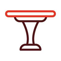 Table Thick Line Two Colors Icon Design vector