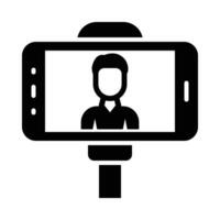 Selfie Glyph Icon Design vector