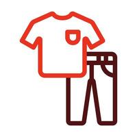 Clothes Thick Line Two Colors Icon Design vector