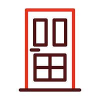 Door Thick Line Two Colors Icon Design vector