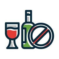 No Alcoholic Drink Vector Thick Line Filled Dark Colors