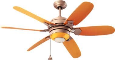 a ceiling fan with colorful blades on Ai generative png