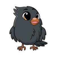 Cute crow cartoon on white background vector