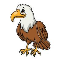 Cute eagle cartoon on white background vector