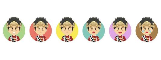 Bangka Belitung Avatar with Various Expression vector