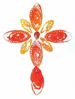 Art fancy cross hand painting and make graphic vector. vector