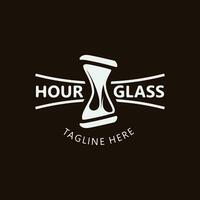 Hourglass logo ancient vintage style object design template flat vector