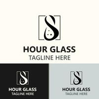 Hourglass logo ancient vintage style object design template flat vector