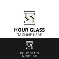 Hourglass logo ancient vintage style object design template flat vector