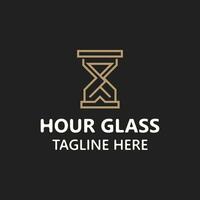 Hourglass logo ancient vintage style object design template flat vector