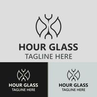 Hourglass logo ancient vintage style object design template flat vector